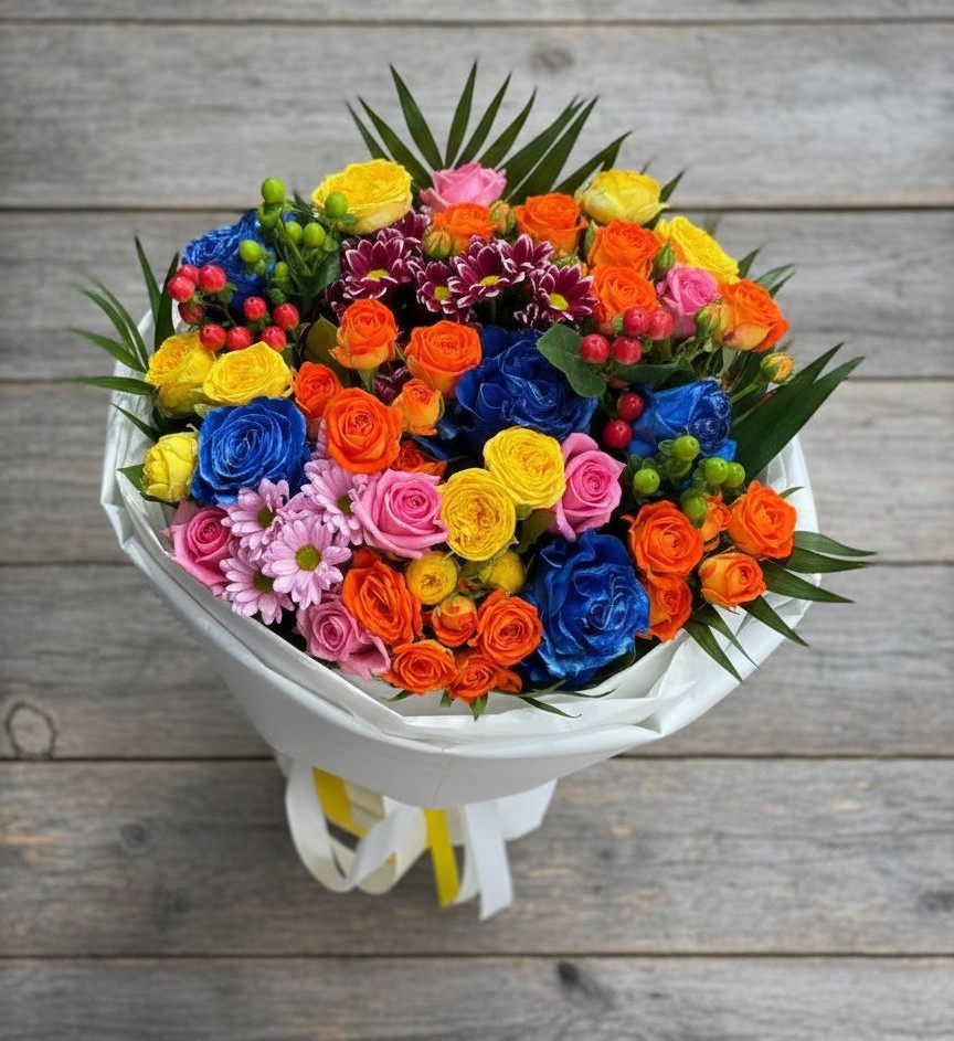 Букет цветов из: Розы и Хризантемы в Котовске