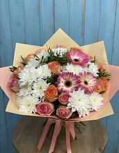 Букет цветов из:  Розы, Герберы и Хризантемы в Котовске