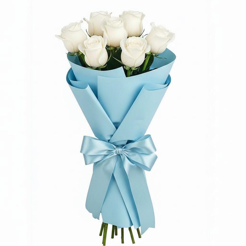 Букет 7 белых роз Проуд в Котовске