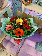 Букет цветов из:  Герберы, Хризантемы и Альстромерии #REPLACE_PRED# Котовске