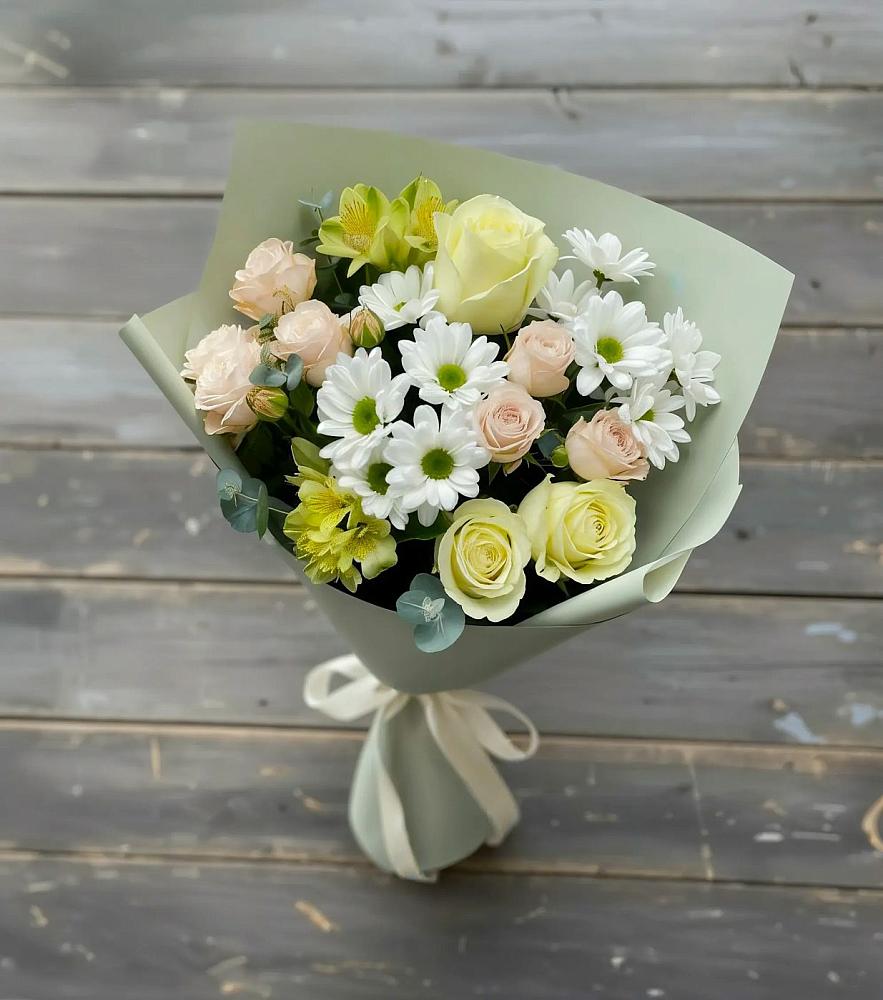 Букет цветов из: Альстромерии, Розы и Хризантемы в Котовске