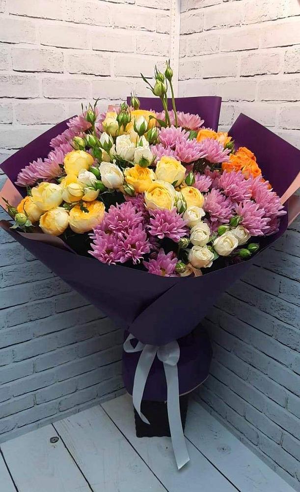 Букет цветов из: Хризантемы и Розы в Котовске