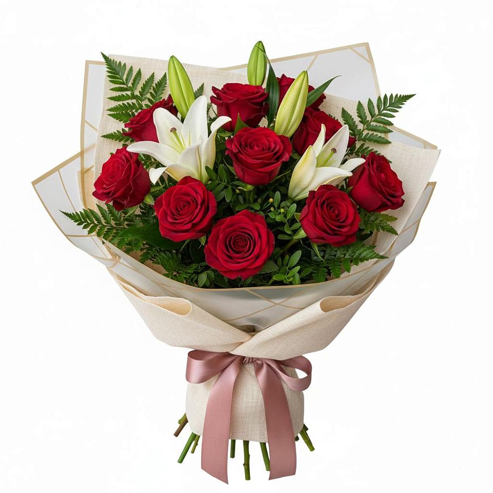 Букет цветов из: Лилии и Розы в Котовске