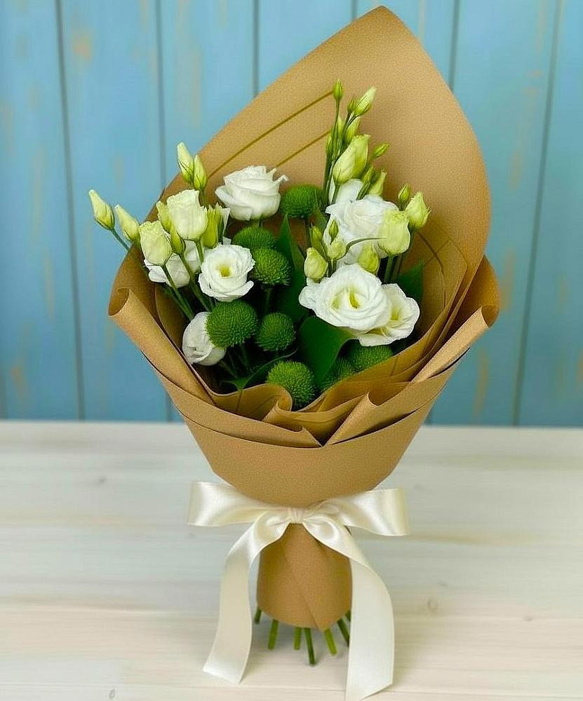 Букет цветов из: Хризантемы и Лизиантусы в Котовске