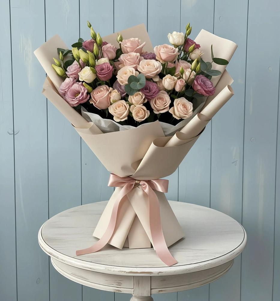 Букет цветов из: Розы и Лизиантусы в Котовске