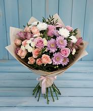 Букет цветов из:  Хризантемы, Розы и Альстромерии в Котовске