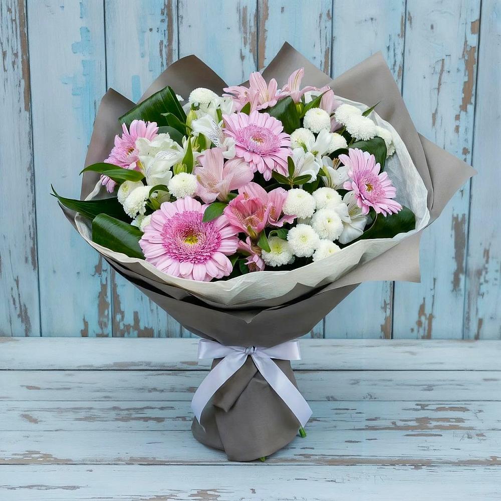 Букет цветов из: Герберы, Альстромерии и Хризантемы в Котовске