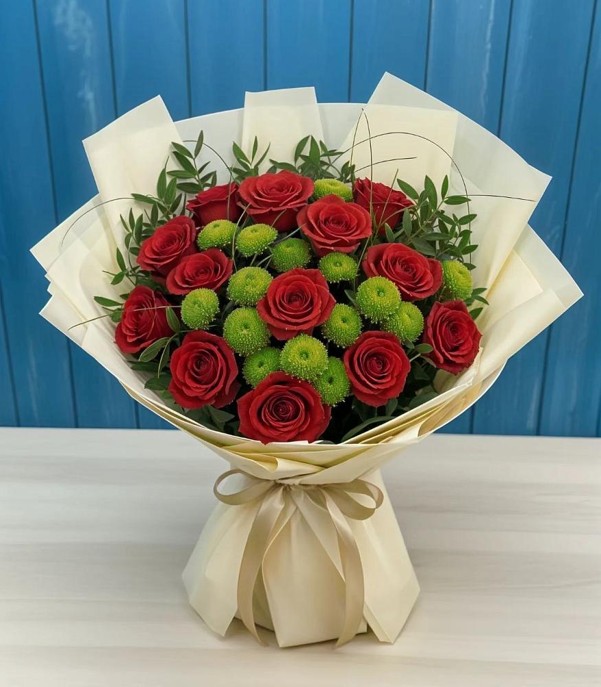 Букет цветов из: Розы и Хризантемы в Котовске